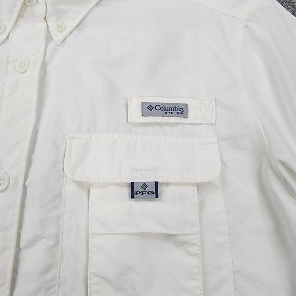 Columbia PFG Shirt Womens Medium White Coors Light CCMF Short Sleeve Hiking Vent - Picture 9 of 16